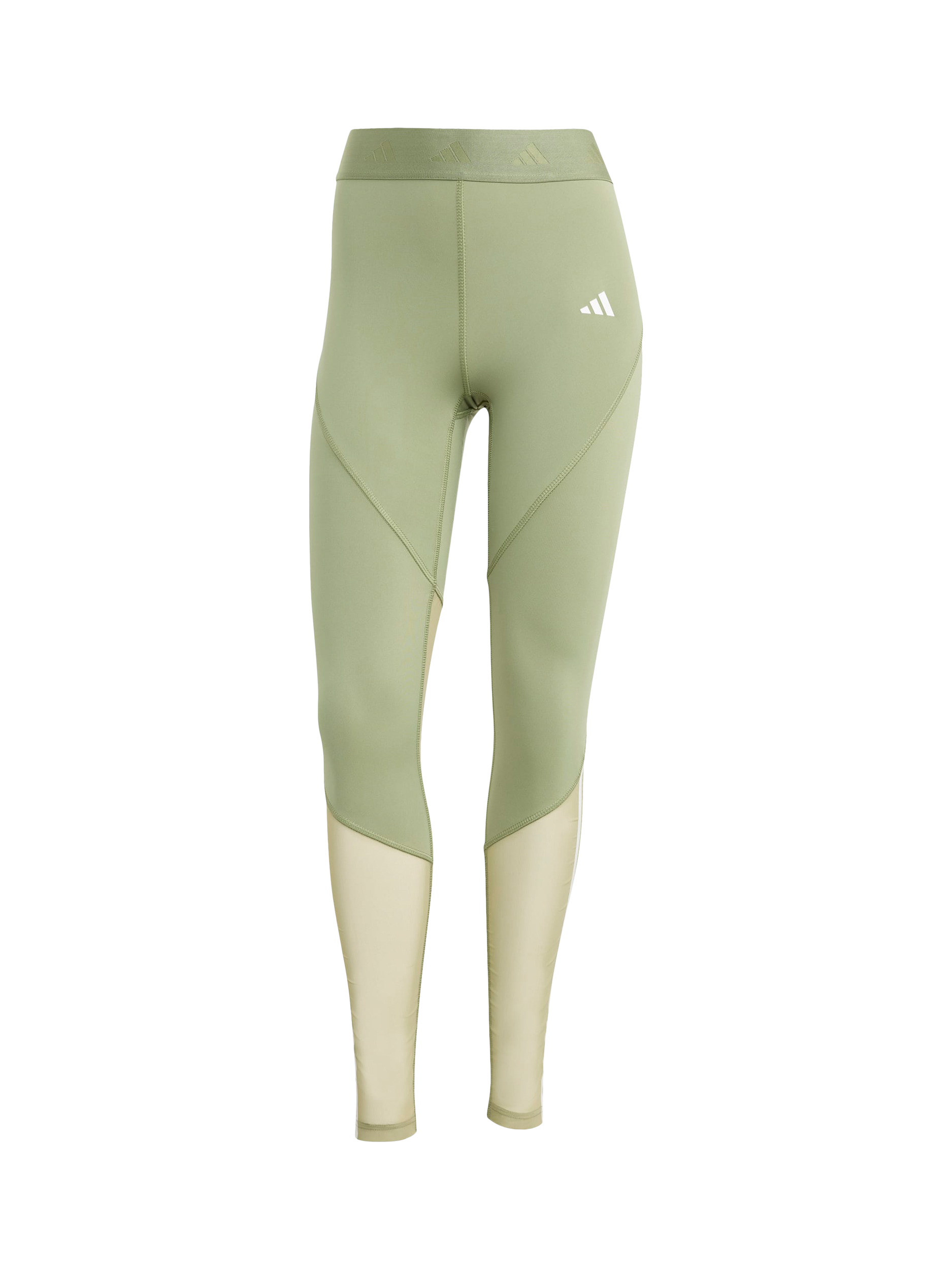 Product image 5 of 6, which shows adidas Women's Hyperglam Full Length Leggings, Green/White, XS