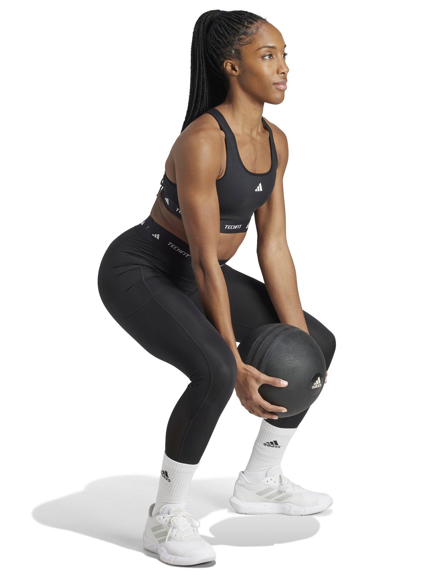 Product image 7 of 7, which shows adidas TECHFIT Sports Bra, Black, XS