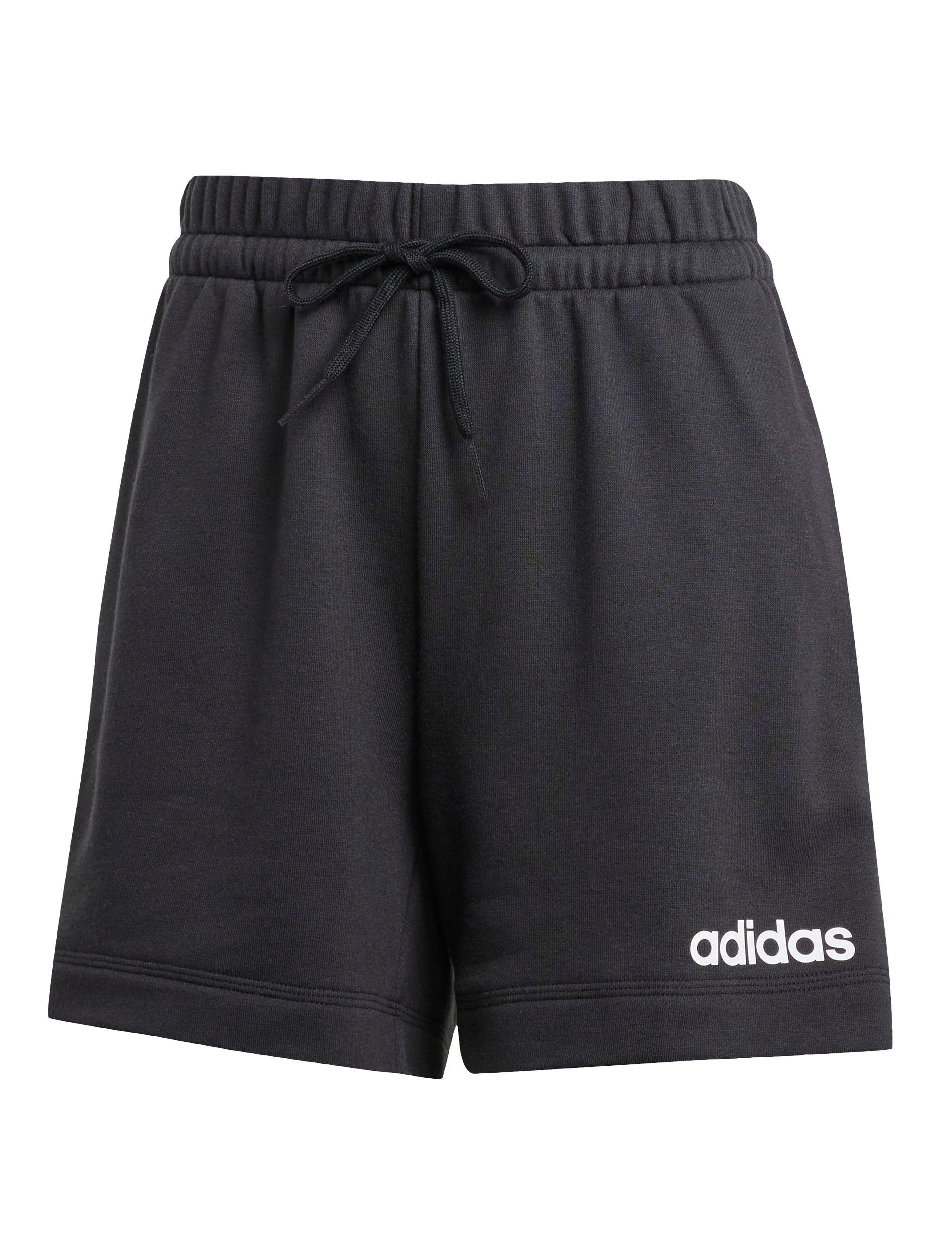Product image 5 of 6, which shows adidas Essentials Linear French Terry Shorts, Black/White, XS