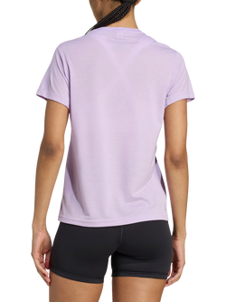 adidas Women's Aeroready Train Essentials Minimal Branding Crew Neck T-Shirt, Pink/White - view 2, Pink/White
