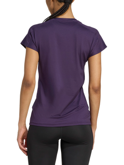 adidas Women's Aeroready Train Essentials Minimal Branding V-Neck T-Shirt, Purple/Black - view 2, Purple/Black