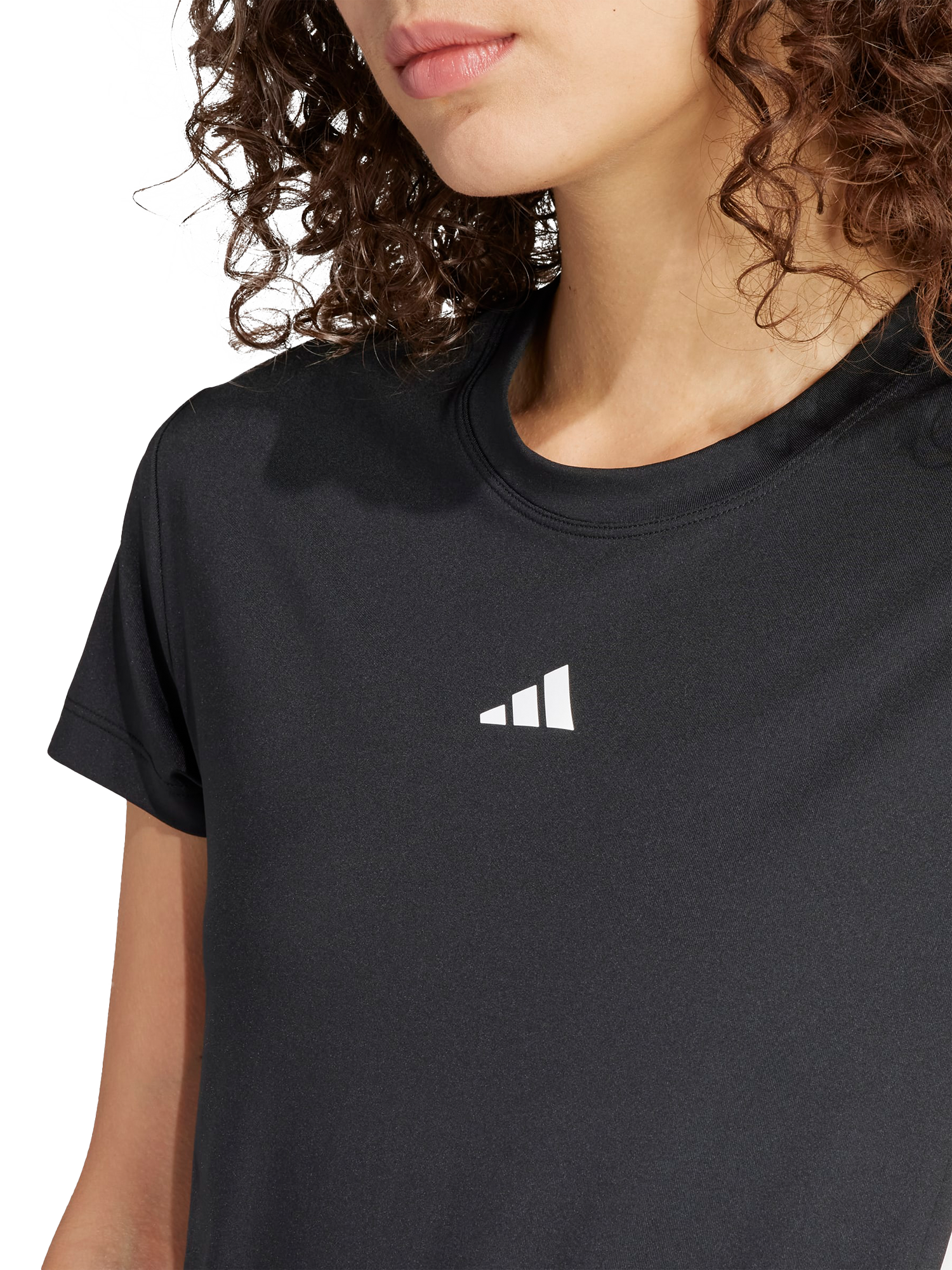 Product image 3 of 6, which shows adidas Hyperglam Training T-Shirt, Black/White, XS