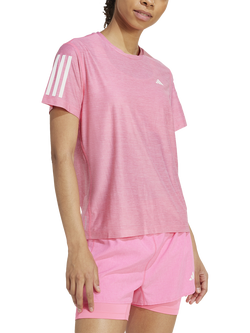 adidas Own the Run T-Shirt, Pink/White, Pink/White