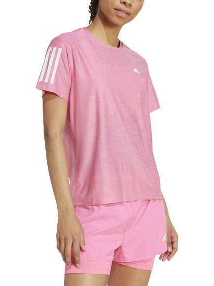 adidas Own the Run T-Shirt, Pink/White, Pink/White