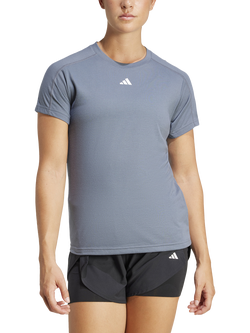 adidas Performance Logo Crew Neck T-Shirt, Grey/White, Grey/White