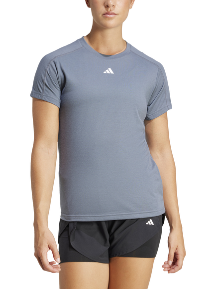 adidas Performance Logo Crew Neck T-Shirt, Grey/White, Grey/White