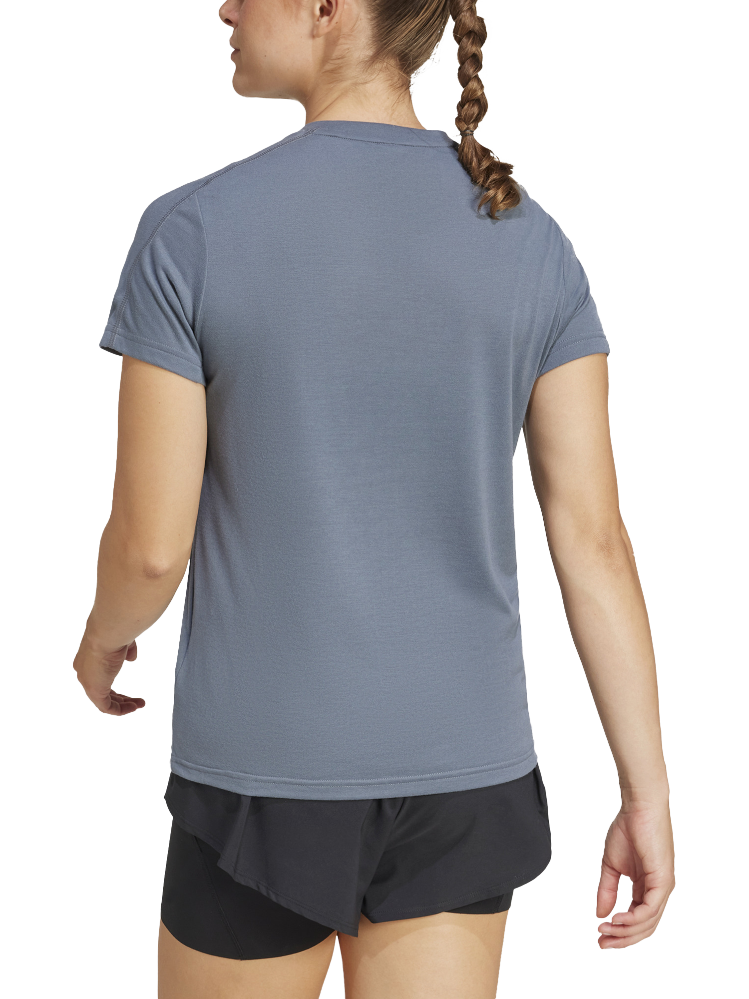 Product image 2 of 6, which shows adidas Performance Logo Crew Neck T-Shirt, Grey/White, XS
