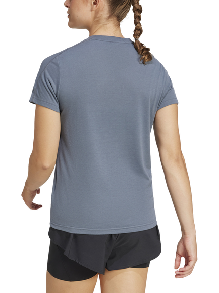 adidas Performance Logo Crew Neck T-Shirt, Grey/White - view 2, Grey/White