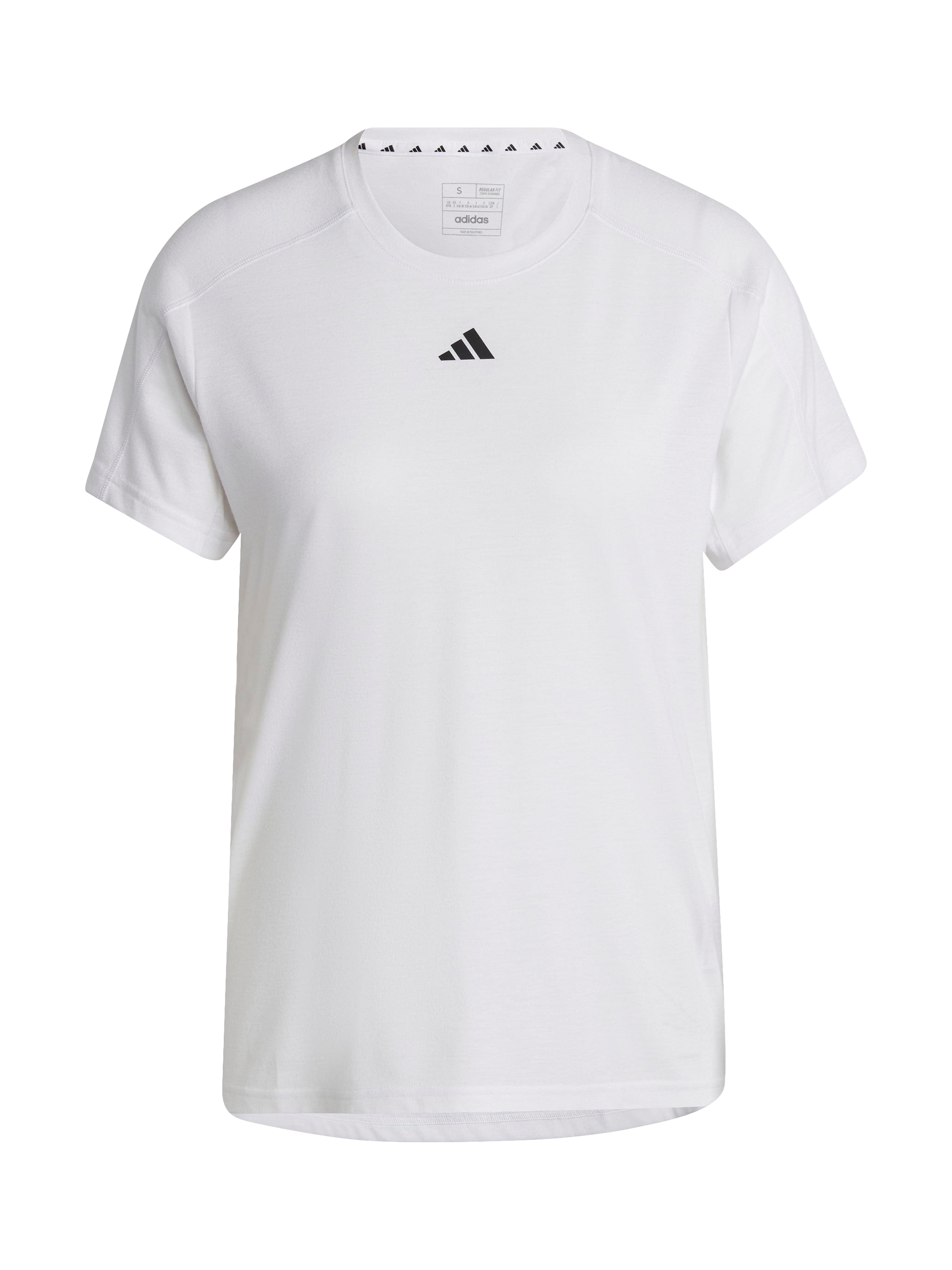 Product image 1 of 1, which shows adidas Performance Logo Crew Neck T-Shirt, White, XS