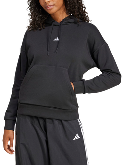adidas Essentials Small Logo Feel Cosy Hoodie, Black/White, Black/White