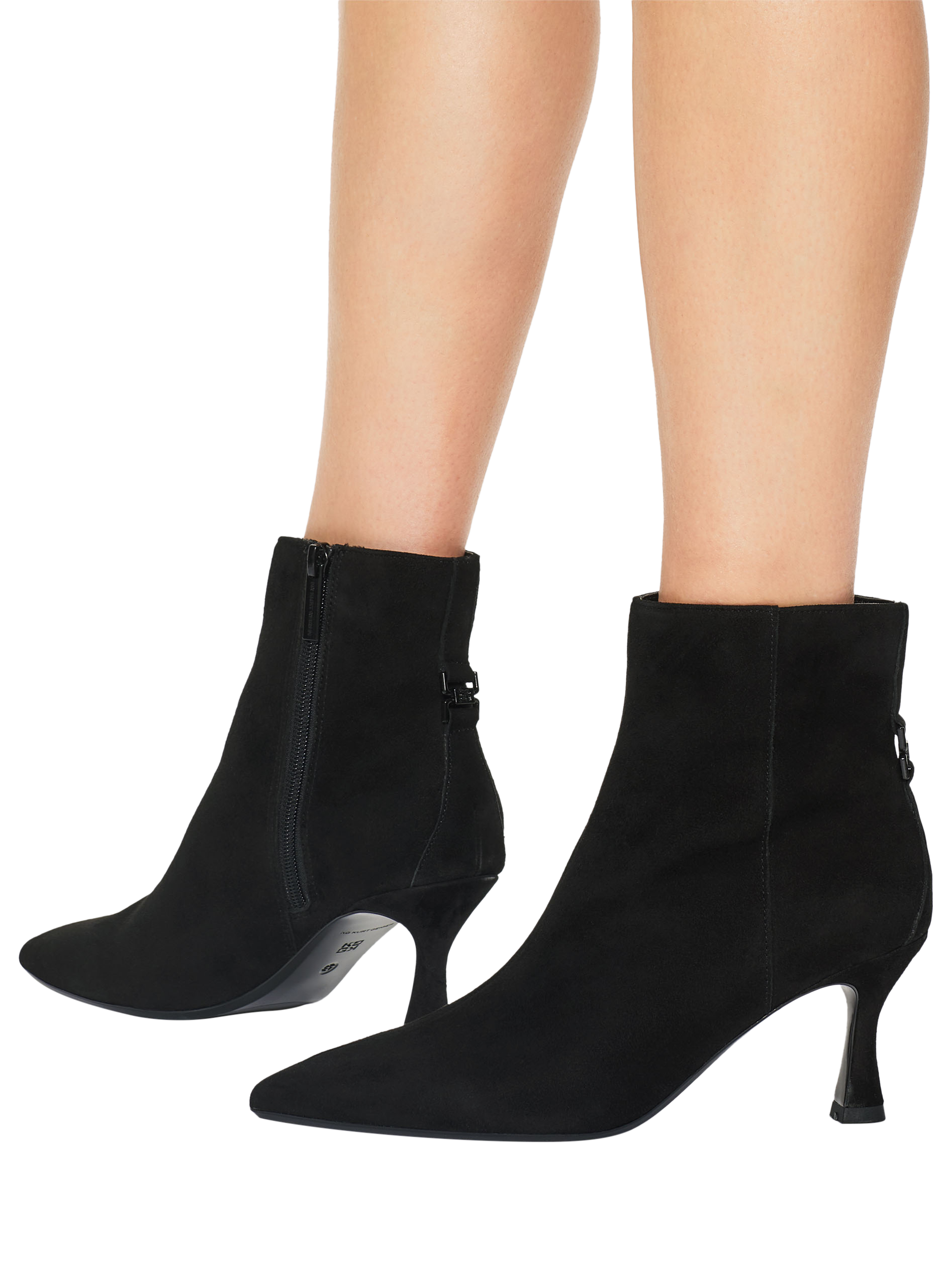 Product image 2 of 4, which shows KG Kurt Geiger Aria Suede Ankle Boots, Black, 3