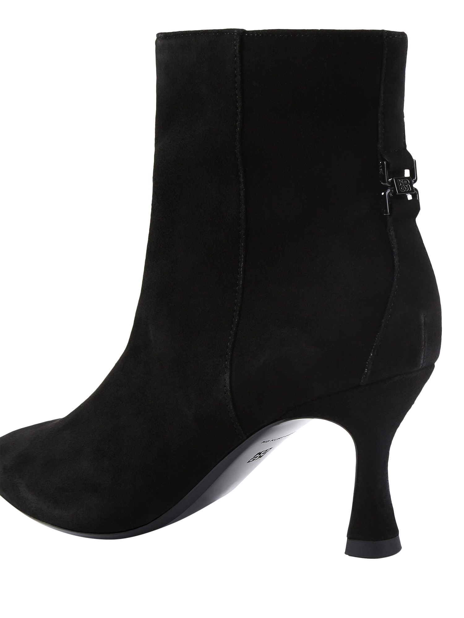 Product image 4 of 4, which shows KG Kurt Geiger Aria Suede Ankle Boots, Black, 3
