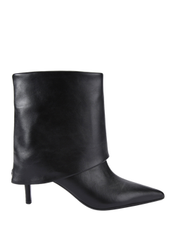 KG Kurt Geiger Fate Faux Leather Fold Over Ankle Boots, Black, Black