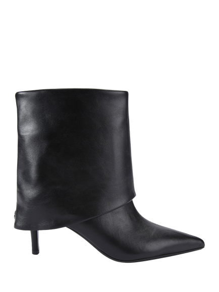 KG Kurt Geiger Fate Faux Leather Fold Over Ankle Boots, Black, Black