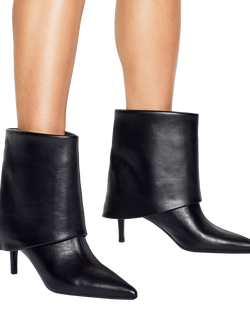 KG Kurt Geiger Fate Faux Leather Fold Over Ankle Boots, Black - view 2, Black