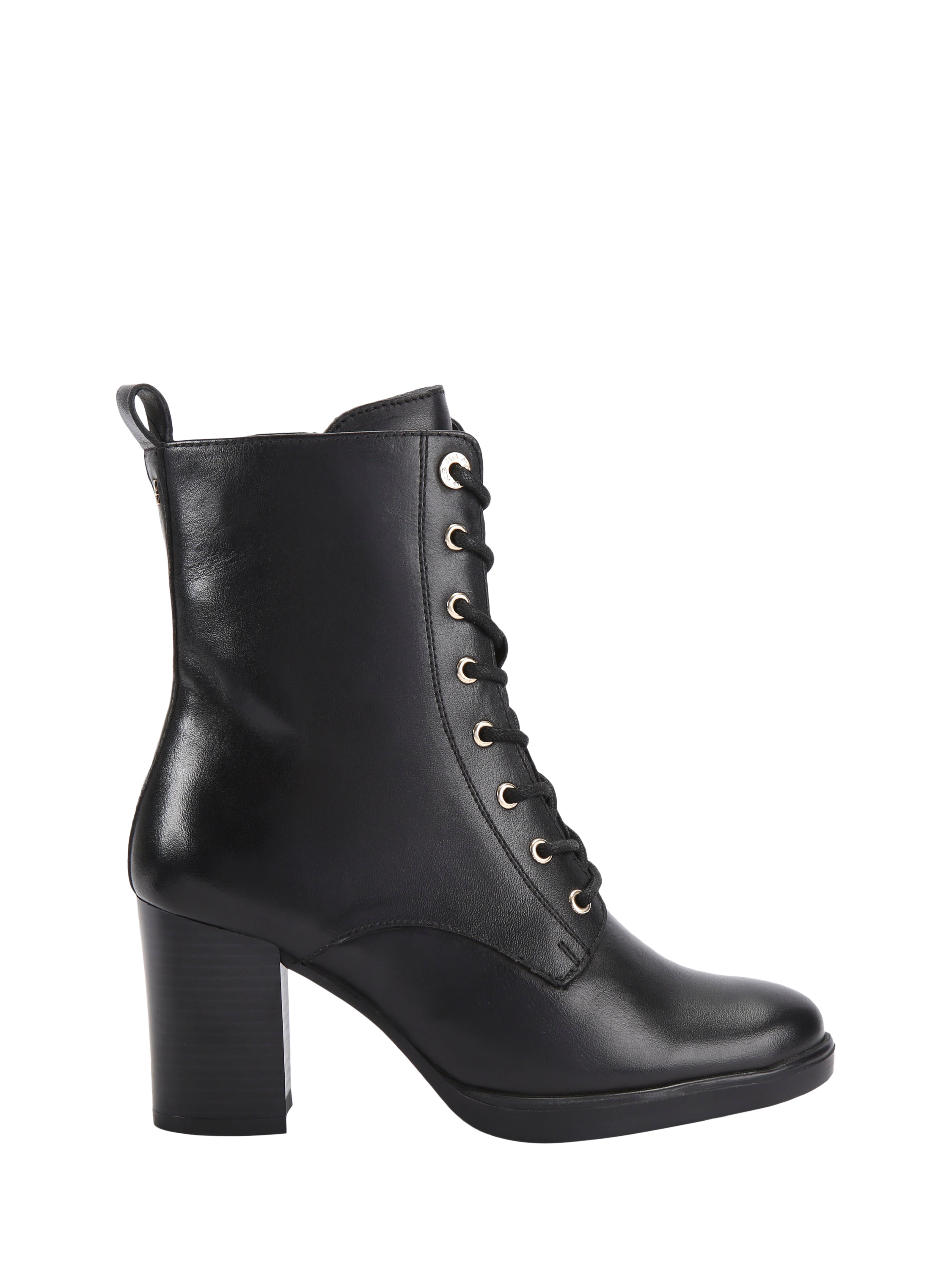 Product image 1 of 5, which shows KG Kurt Geiger Sage Lace Up Leather Ankle Boots, Black, 3