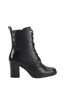 KG Kurt Geiger Sage Lace Up Leather Ankle Boots, Black