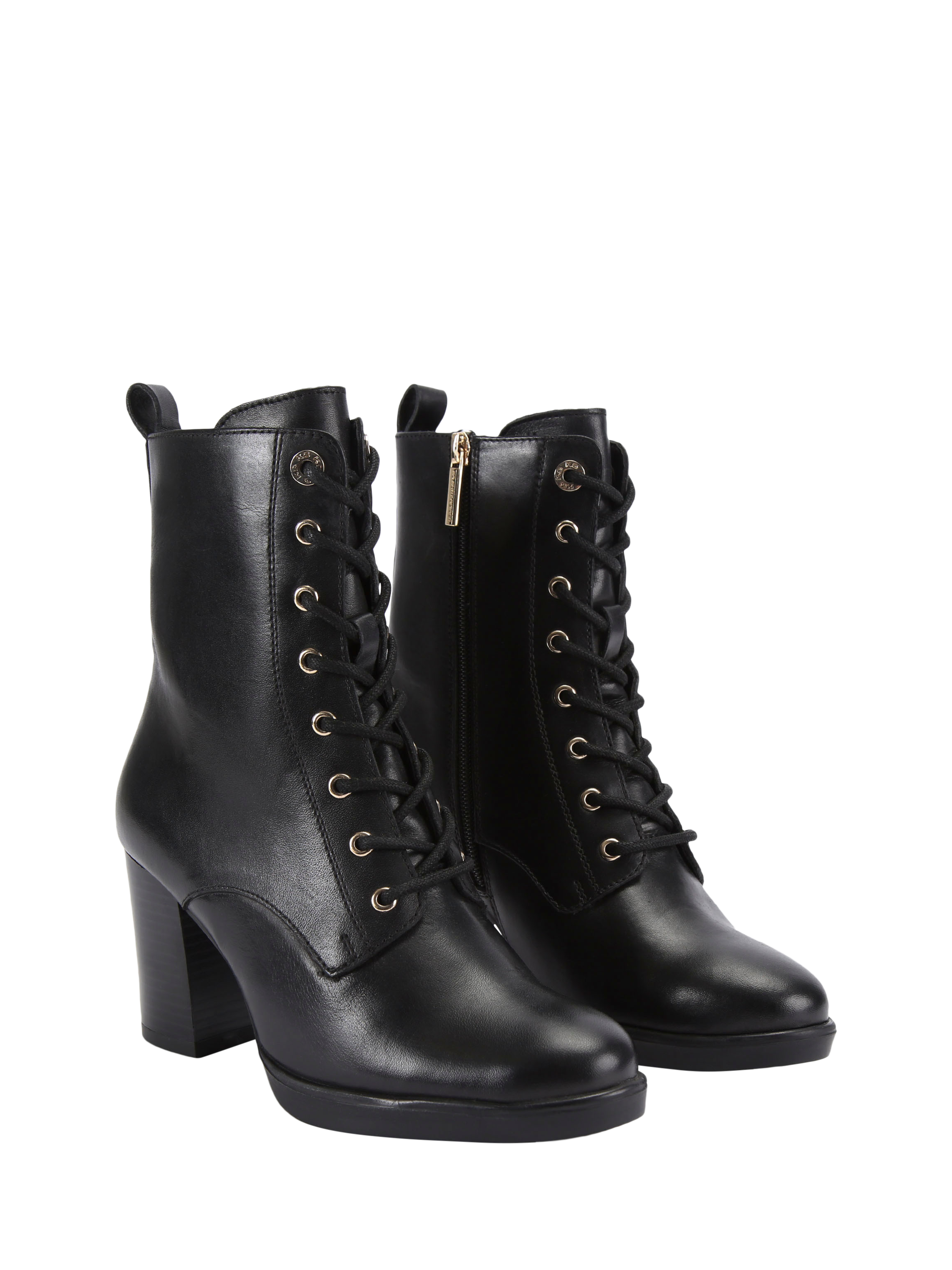 Product image 3 of 5, which shows KG Kurt Geiger Sage Lace Up Leather Ankle Boots, Black, 3