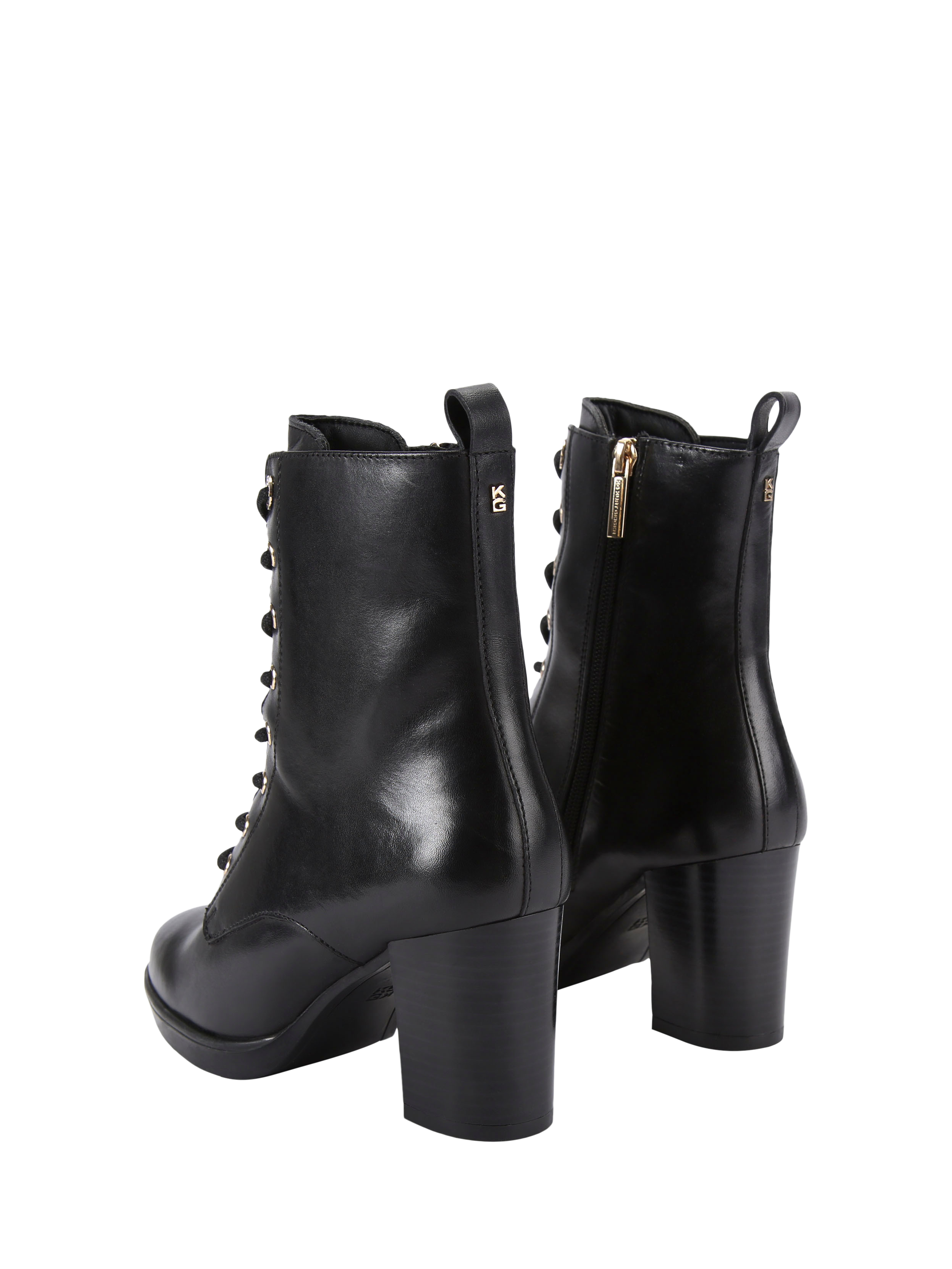Product image 4 of 5, which shows KG Kurt Geiger Sage Lace Up Leather Ankle Boots, Black, 3