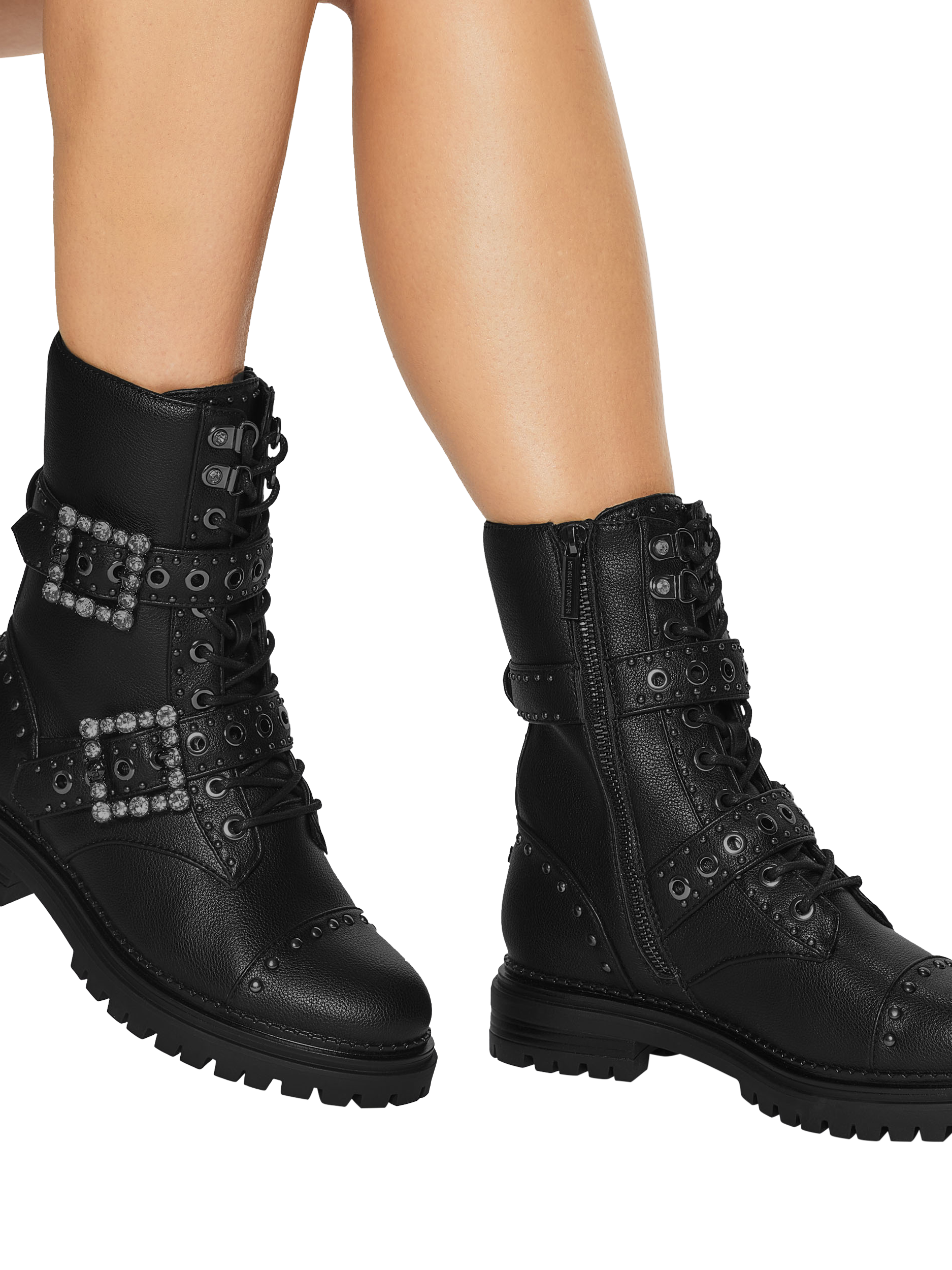 Product image 2 of 5, which shows KG Kurt Geiger Tank Ankle Boots, Black, 3