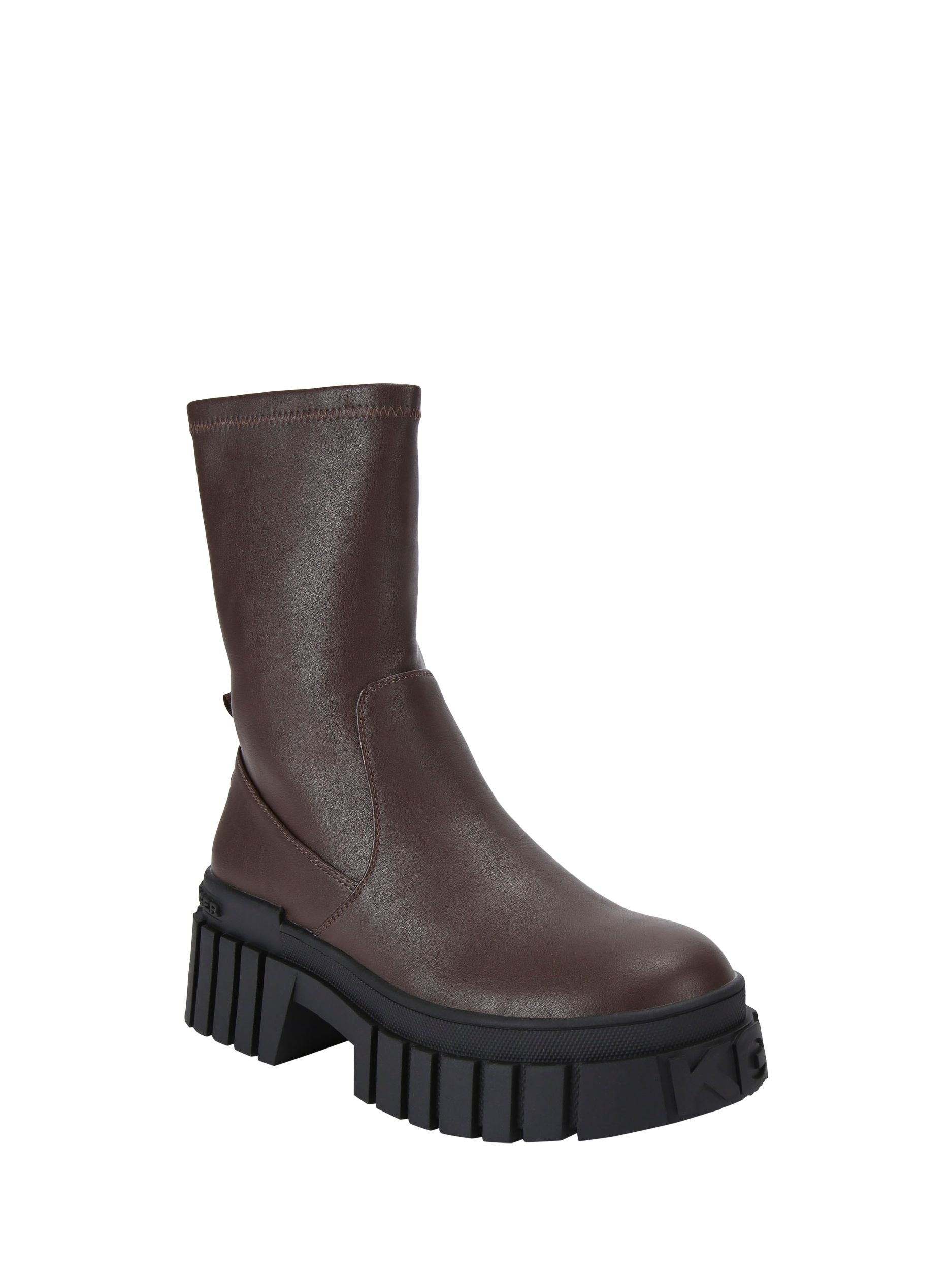 Product image 3 of 6, which shows KG Kurt Geiger Tegan 2 Sock Chunky Ankle Boots, Brown, 3
