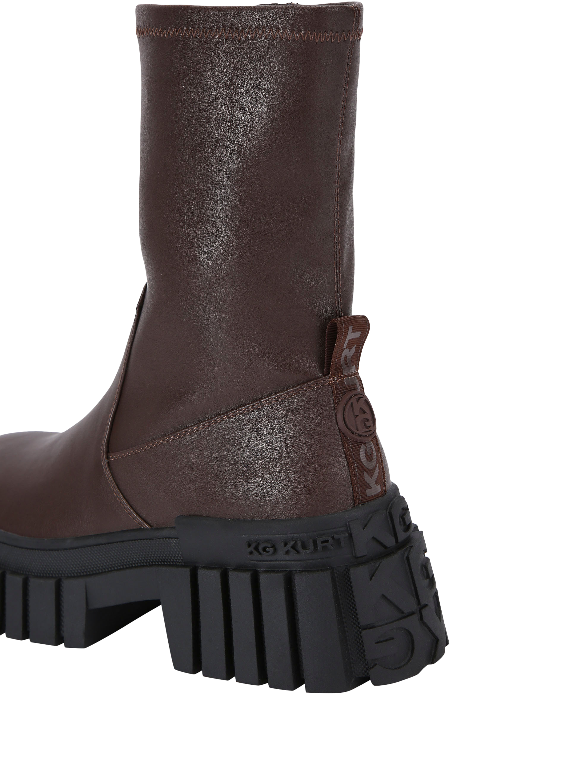 Product image 4 of 6, which shows KG Kurt Geiger Tegan 2 Sock Chunky Ankle Boots, Brown, 3