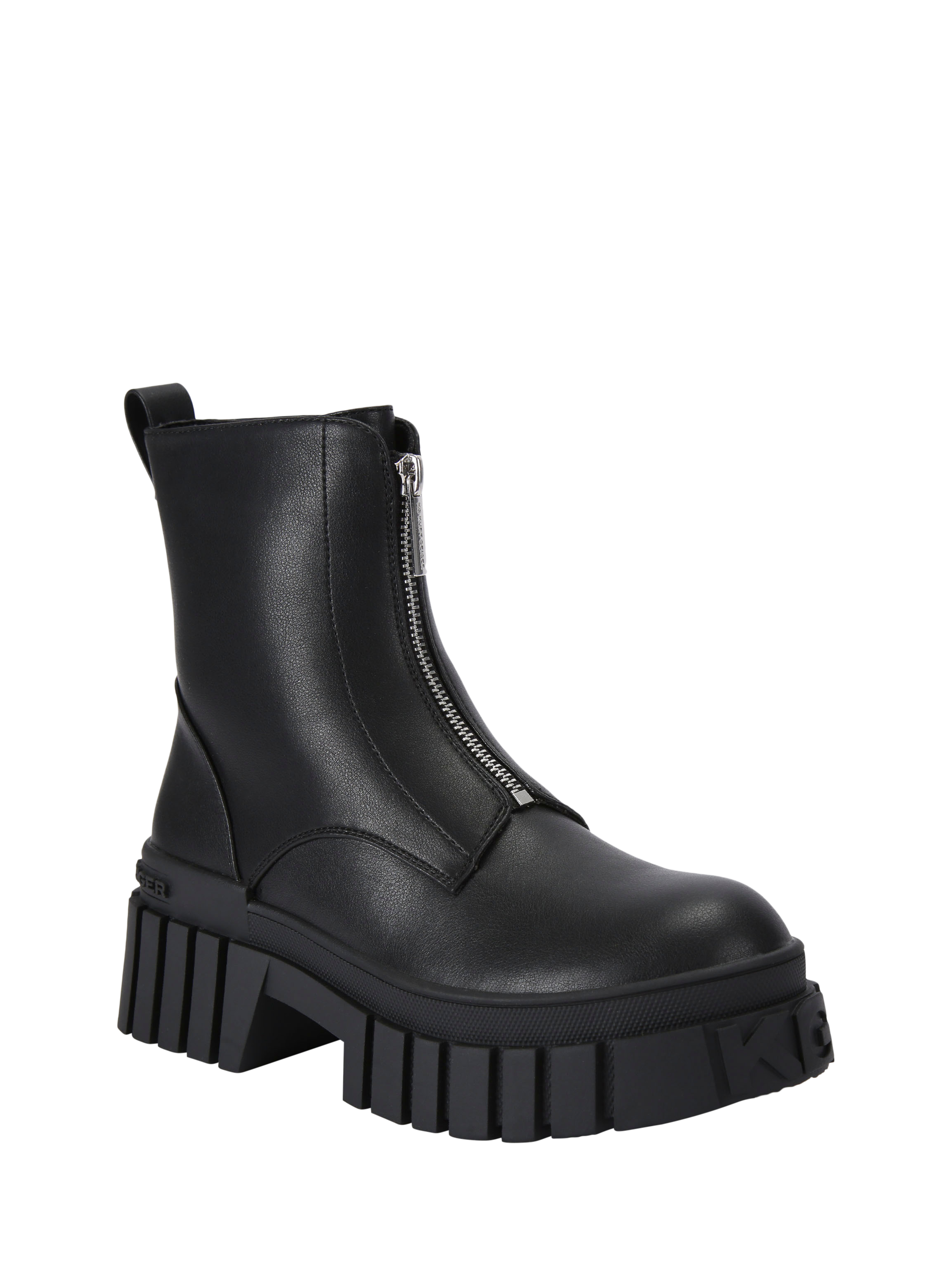 Product image 3 of 6, which shows KG Kurt Geiger Tegan Chunky Sole Zip Ankle Boot, Black, 3