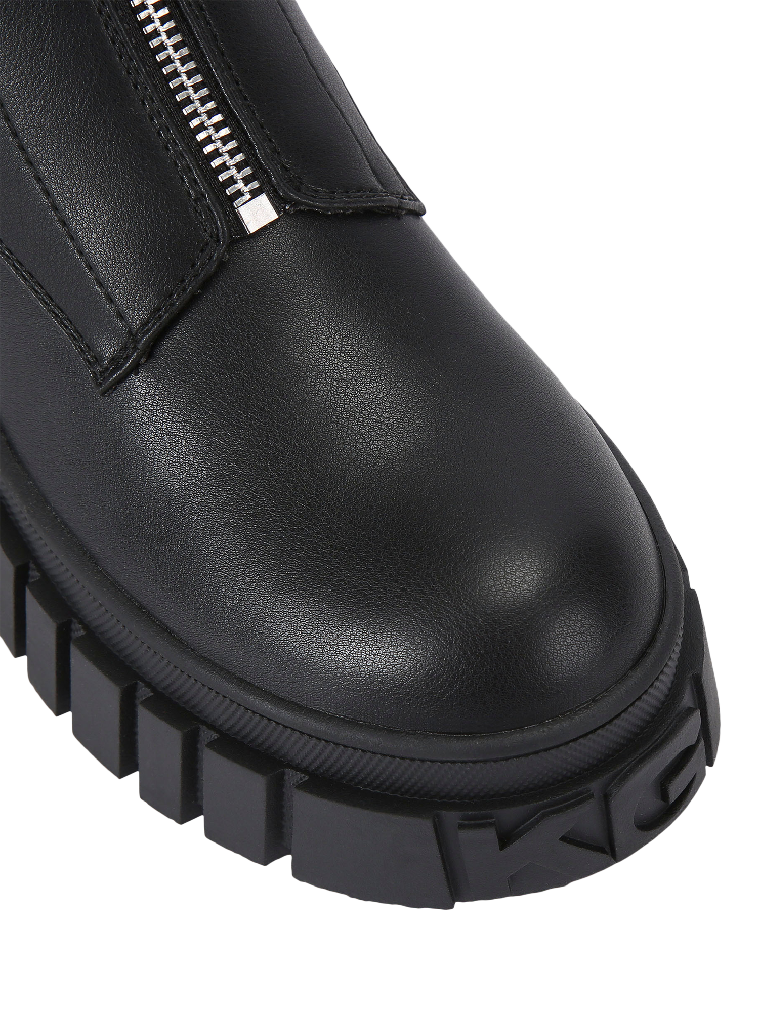 Product image 5 of 6, which shows KG Kurt Geiger Tegan Chunky Sole Zip Ankle Boot, Black, 3
