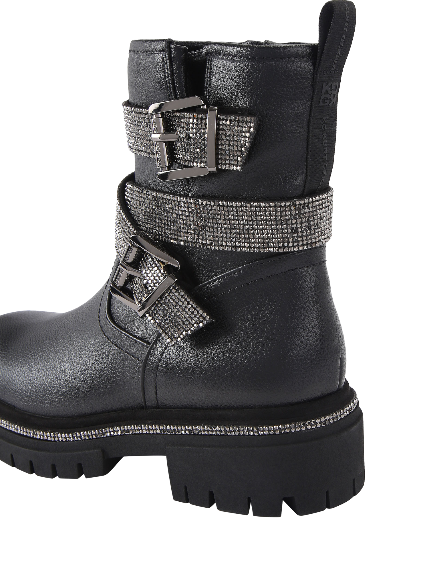 Product image 4 of 5, which shows KG Kurt Geiger Tiff Biker Ankle Boots, Black, 3