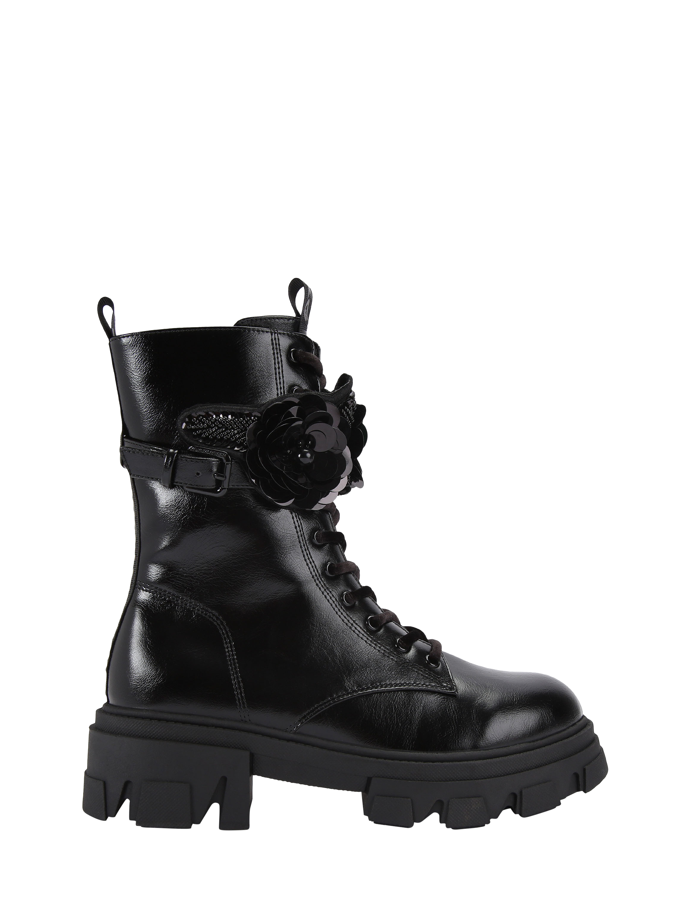 Product image 1 of 4, which shows KG Kurt Geiger Trekker Cuff Ankle Boots, Black, 3