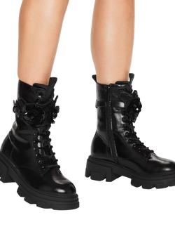 KG Kurt Geiger Trekker Cuff Ankle Boots, Black - view 2, Black