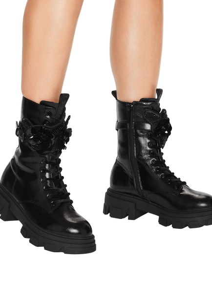 KG Kurt Geiger Trekker Cuff Ankle Boots, Black - view 2, Black