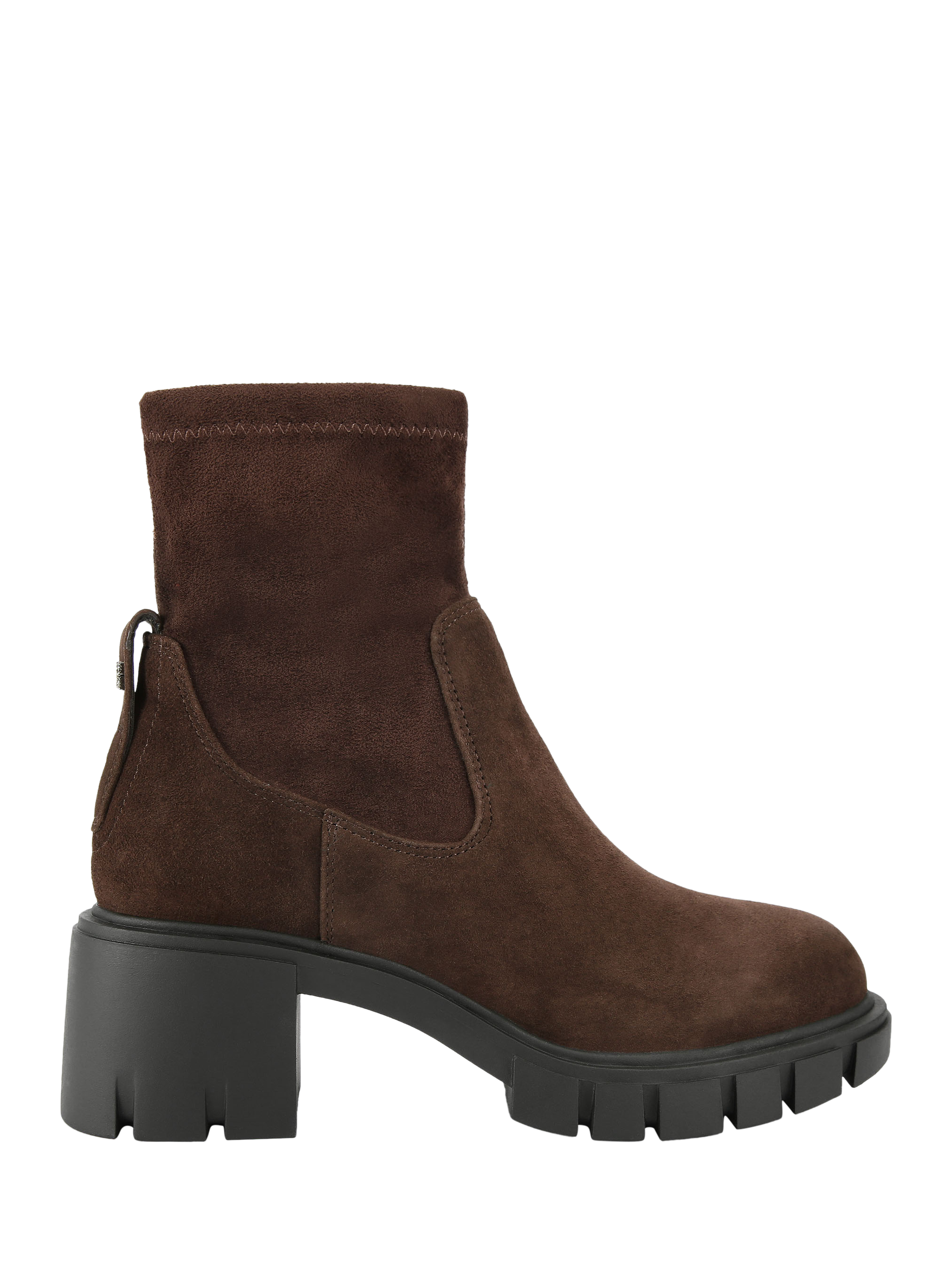 Product image 1 of 4, which shows KG Kurt Geiger True Sock Suede Ankle Boots, Brown, 3