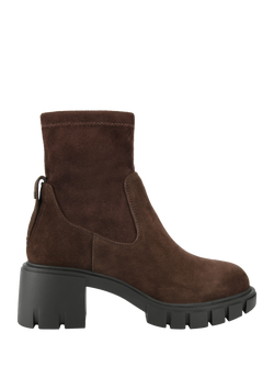 KG Kurt Geiger True Sock Suede Ankle Boots, Brown, Brown