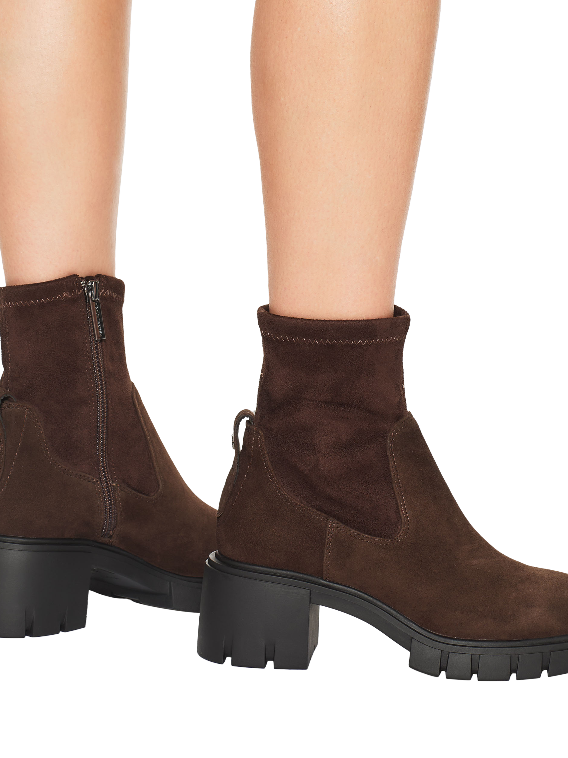 Product image 2 of 4, which shows KG Kurt Geiger True Sock Suede Ankle Boots, Brown, 3
