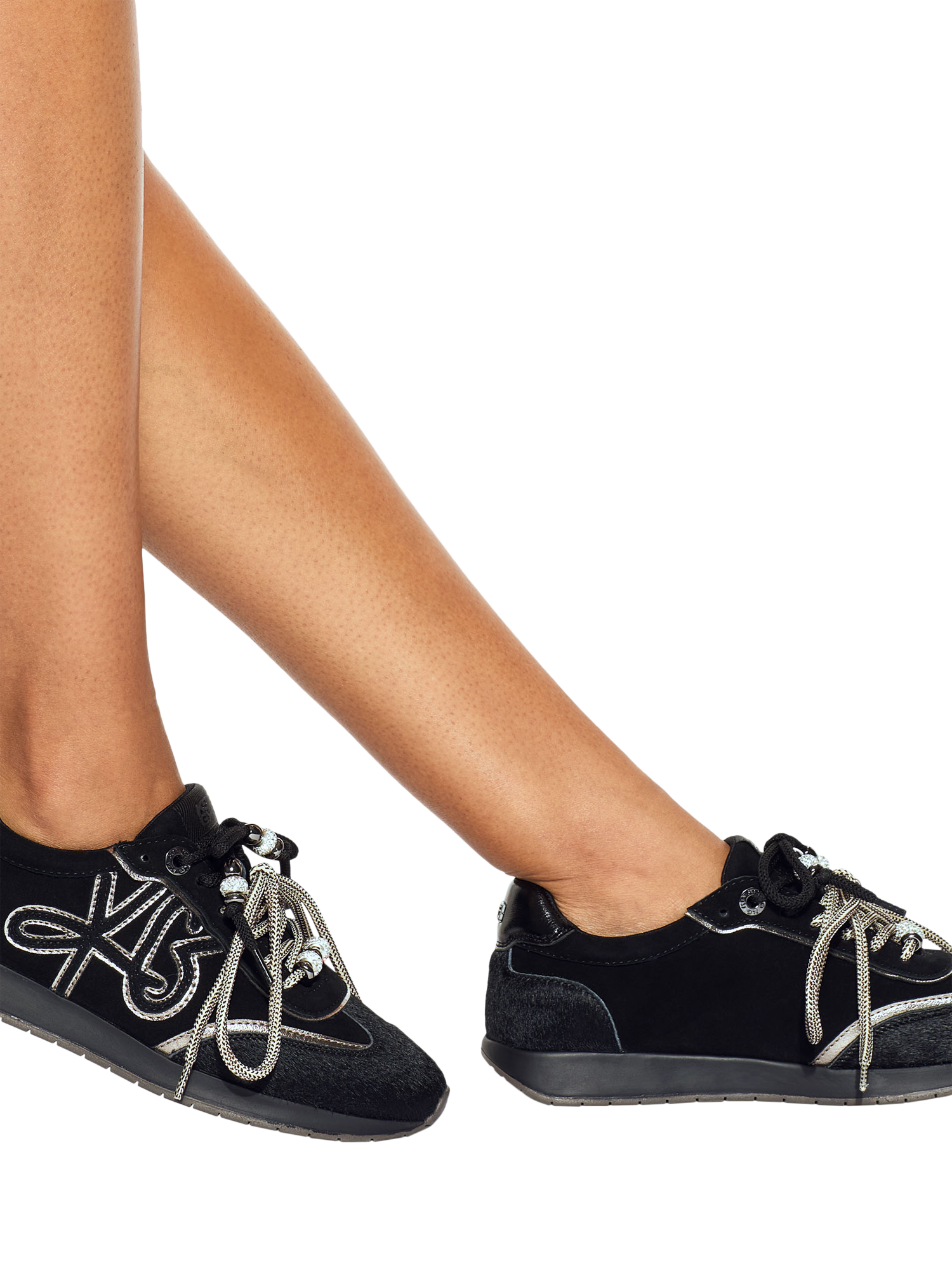 Product image 2 of 4, which shows KG Kurt Geiger Lala Leather Trainers, Black, 3