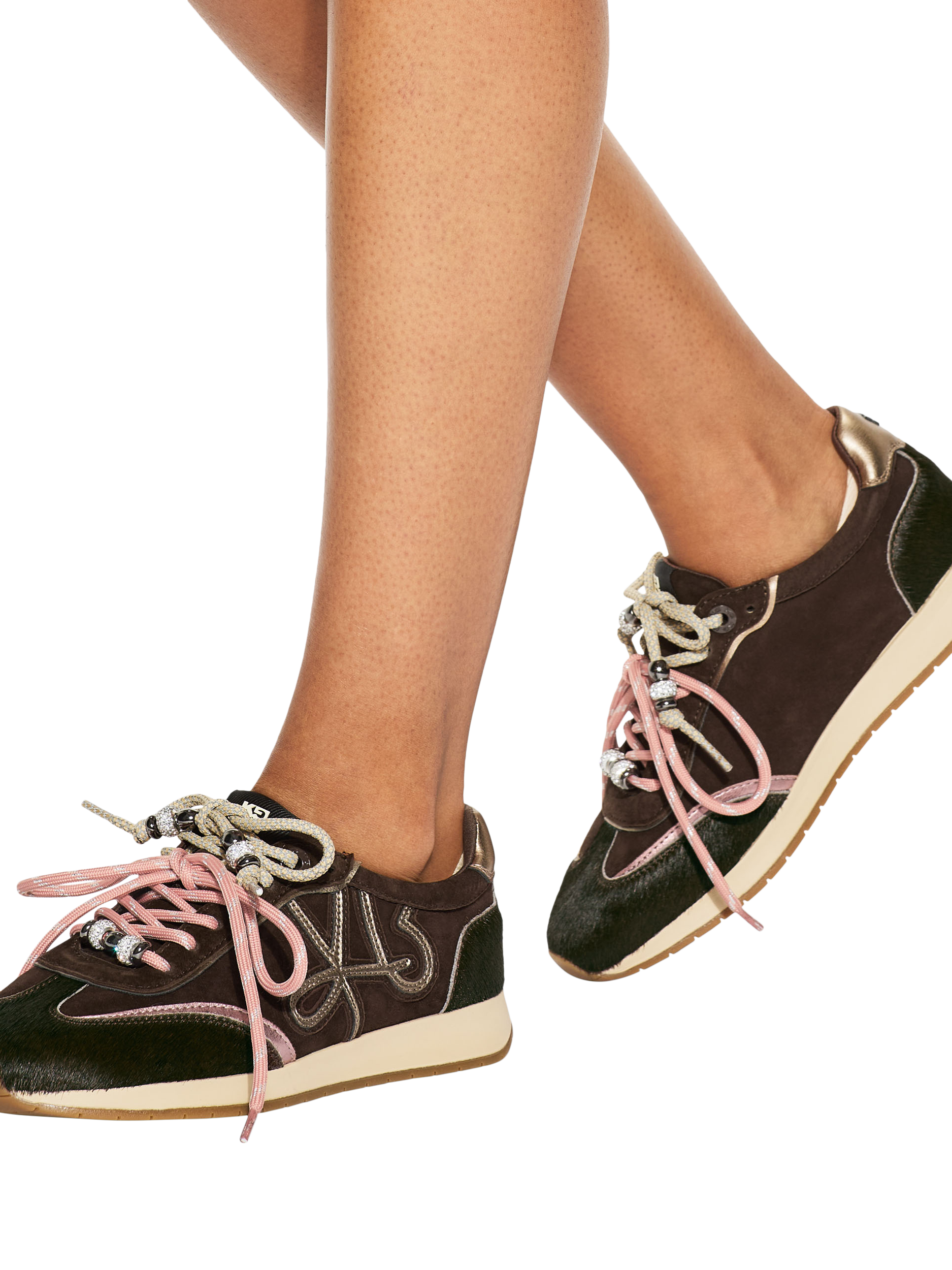 Product image 2 of 4, which shows KG Kurt Geiger Lala Suede Trainers, Brown, 3