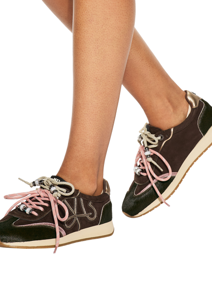 KG Kurt Geiger Lala Suede Trainers, Brown - view 2, Brown