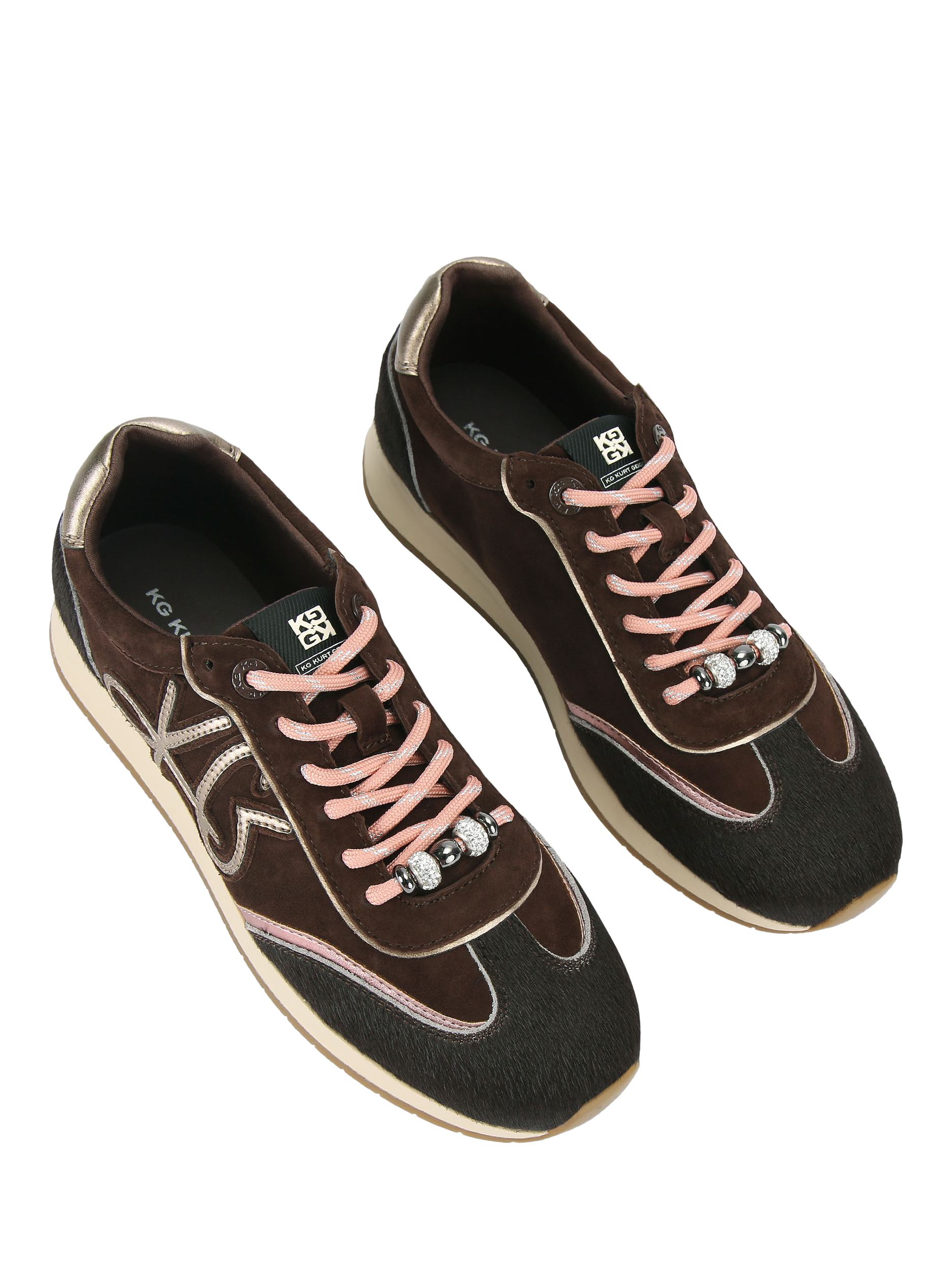 Product image 3 of 4, which shows KG Kurt Geiger Lala Suede Trainers, Brown, 3