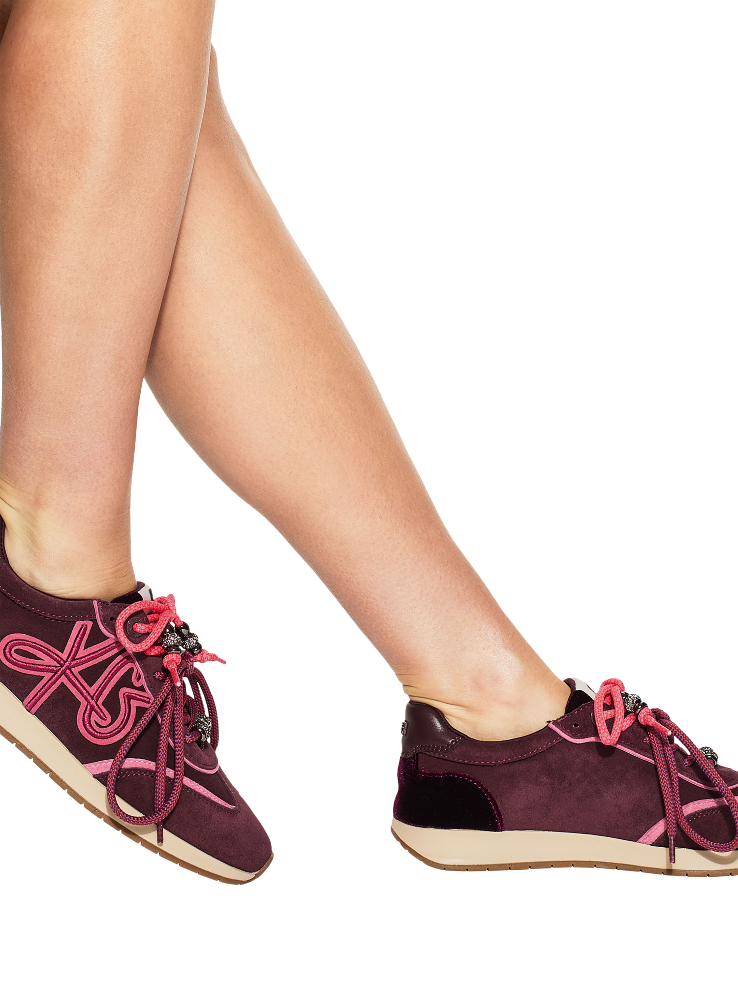 Product image 2 of 4, which shows KG Kurt Geiger Lala Suede Trainers, Pink, 3