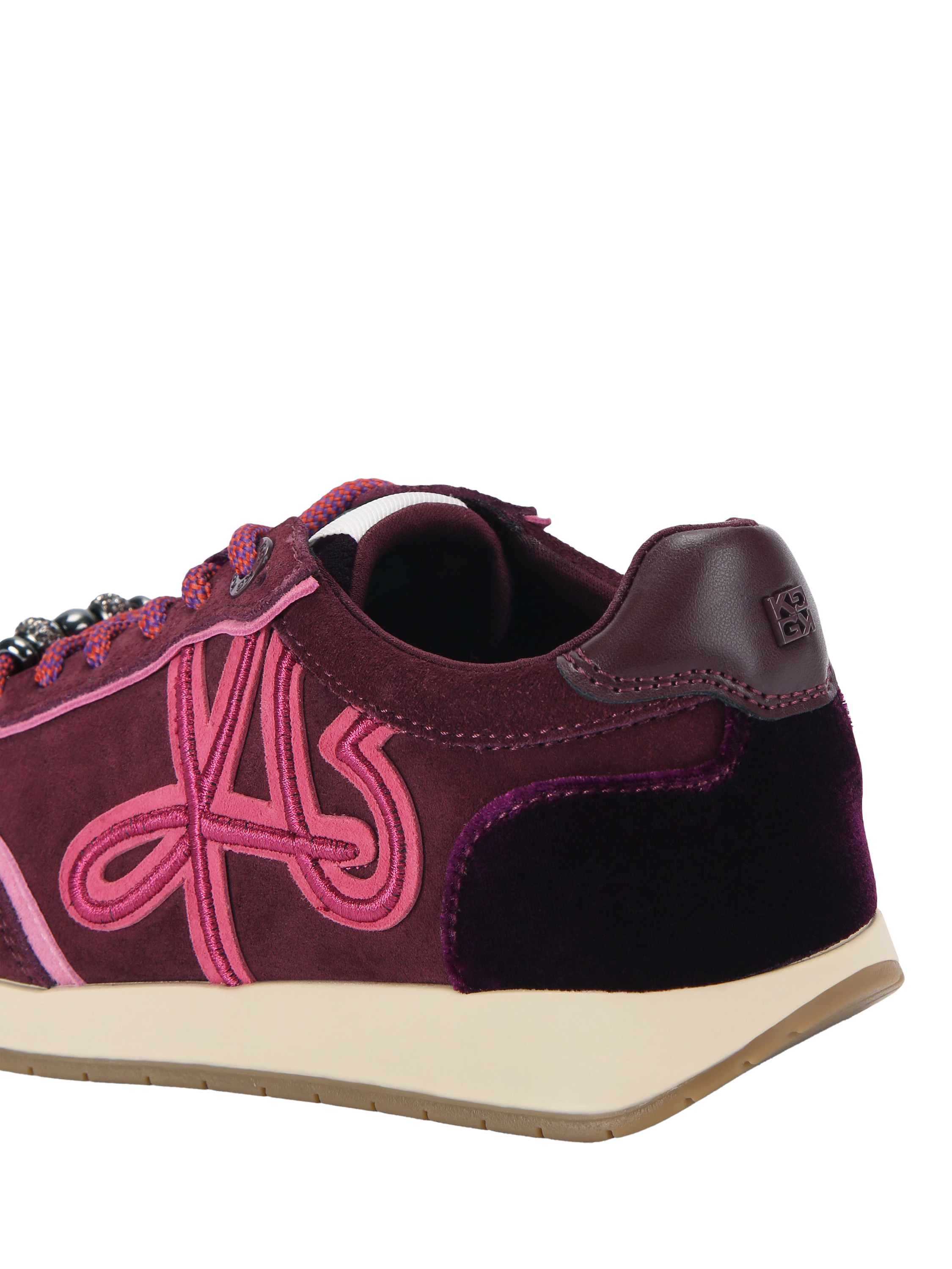 Product image 4 of 4, which shows KG Kurt Geiger Lala Suede Trainers, Pink, 3