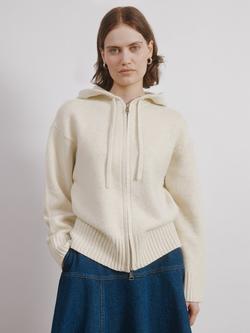 Albaray Cosy Knitted Hoodie, Oatmeal, Oatmeal