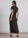 Albaray Jersey Plisse Skirt Dress, Brown