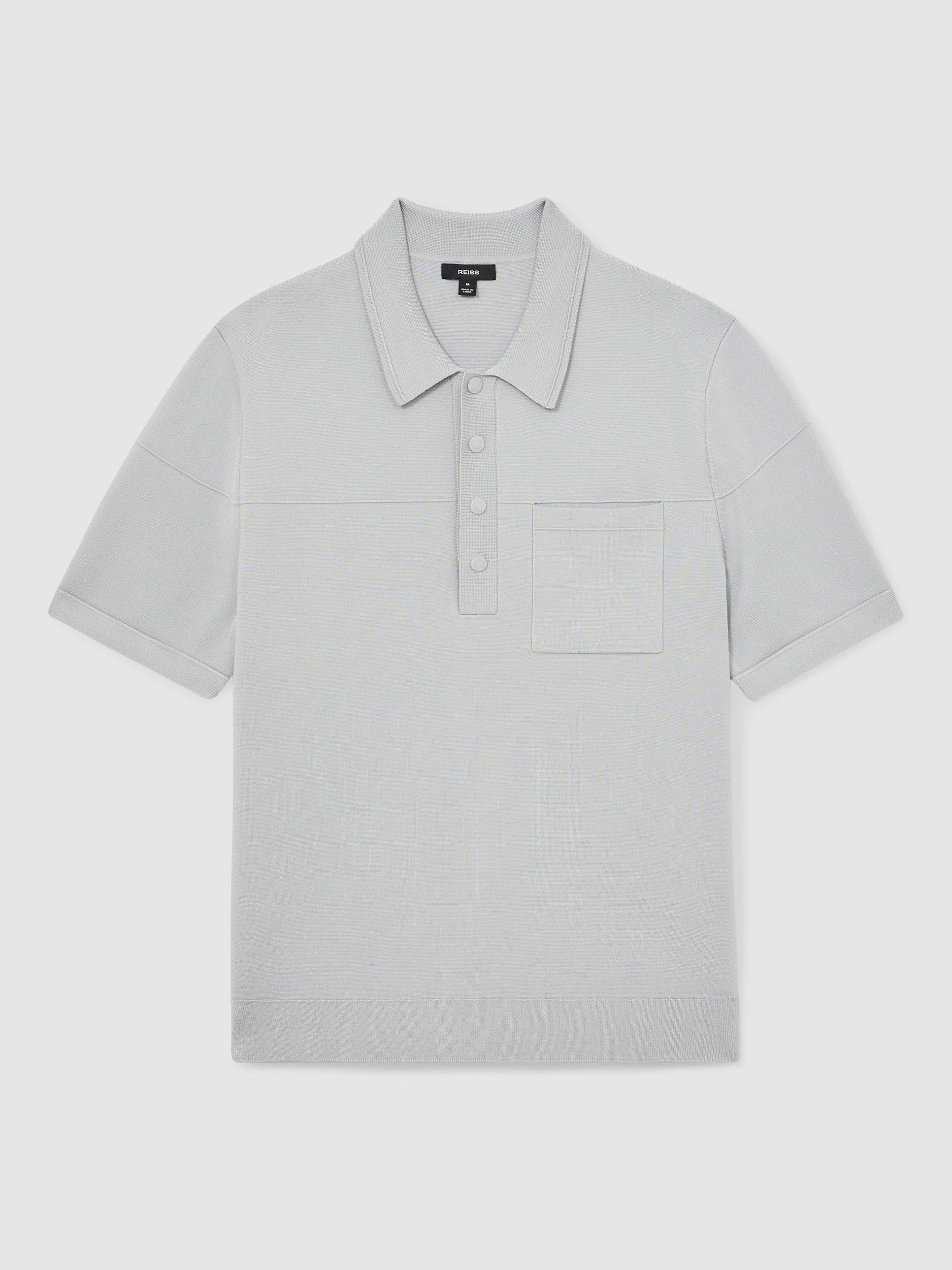 Product image 3 of 5, which shows Reiss Blinker Regular Fit Polo Shirt, Ice Grey, XS