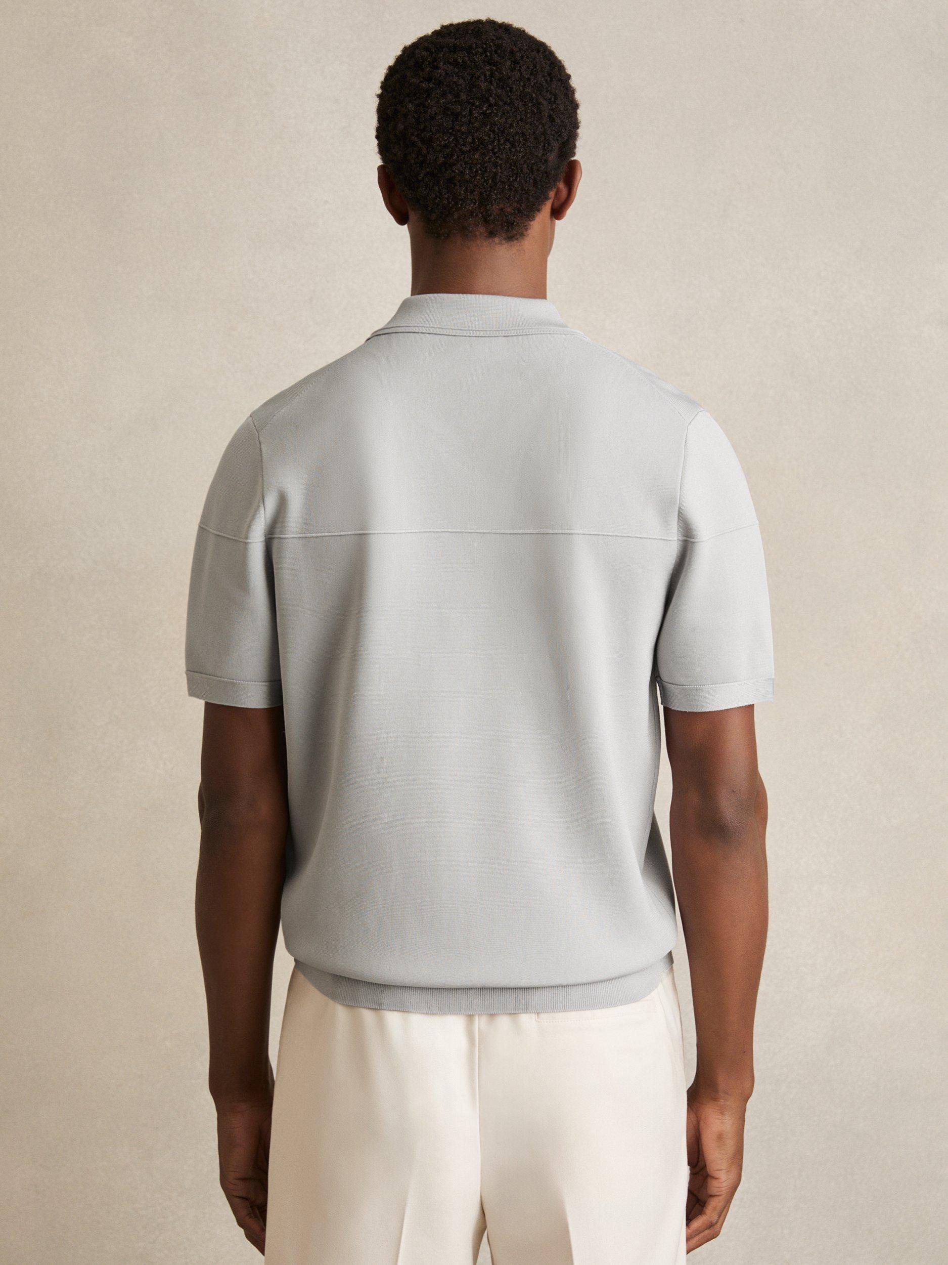 Product image 5 of 5, which shows Reiss Blinker Regular Fit Polo Shirt, Ice Grey, XS