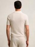 Reiss Hall Stripe Regular Fit Polo Shirt, Ecru/Taupe Brown