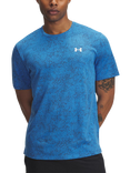 Under Armour Tech Pixelate Short Sleeve T-Shirt, Blue Atlantis/White