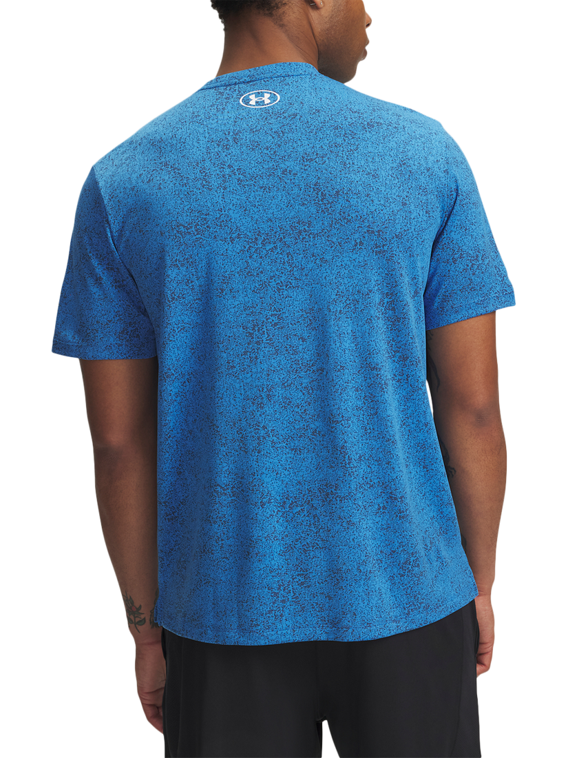 Product image 2 of 2, which shows Under Armour Tech Pixelate Short Sleeve T-Shirt, Blue Atlantis/White, S