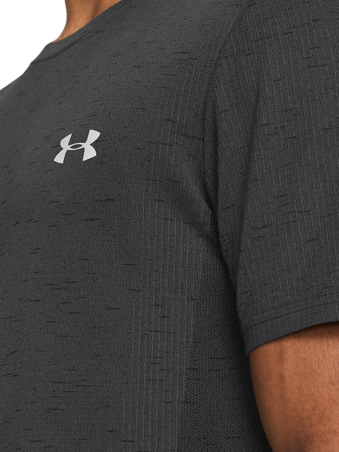 Product image 3 of 5, which shows Under Armour Vanish Seamless Short Sleeve T-Shirt, Castlerock, S
