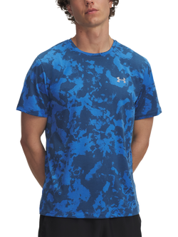 Under Armour Men's Launch Print Short Sleeve T-Shirt, Blue Atlantis / Navy, Blue Atlantis / Navy